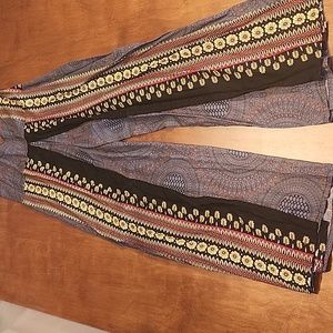 Wide Leg Slit Bohemian Pants